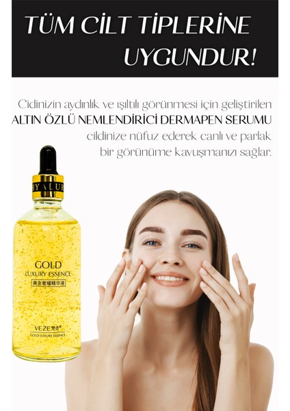 Veze 24K Altın Serum, Mucizevi Aydınlatıcı, Nemlendirici ve Onarıcı Serum (100ML)