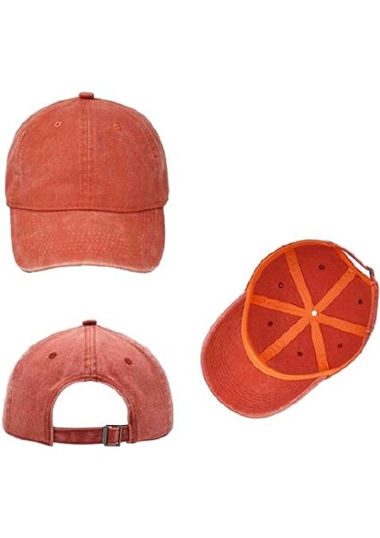 Beyzbol Şapkası %100 Pamuk Düz Eskitme - Yeni Sezon – Son Trend - Turuncu fiyatları