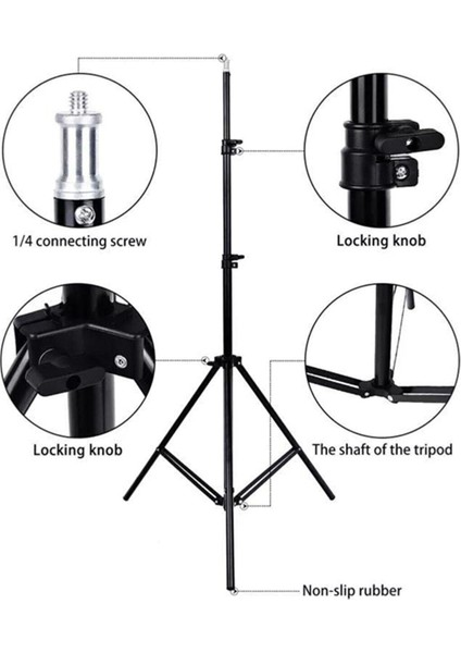 200 cm Metal Tripod Fotoğraf Stüdyo Lamba Tutucu Lamba Işık Ayağı Tripot+Telefon Tutucu