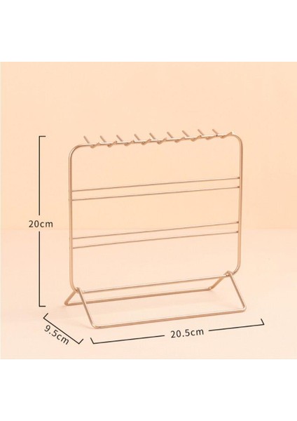 Metal Takı Küpe Yüzük Kolye Standı Masaüstü Çok Amaçlı Gold Takı Organizeri