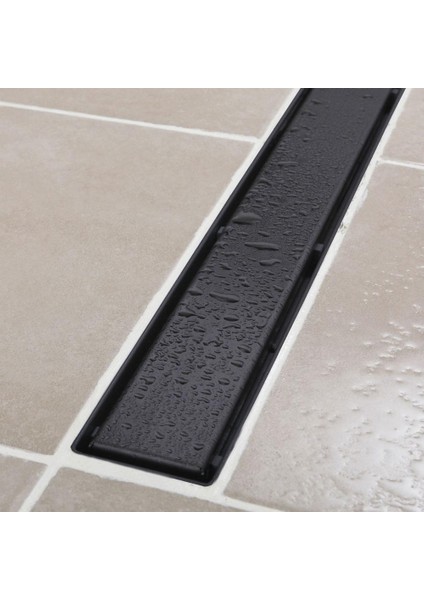 Line 6 Siyah Plain 40CM Izgaralı Duş Kanalı 1156-1034000-31