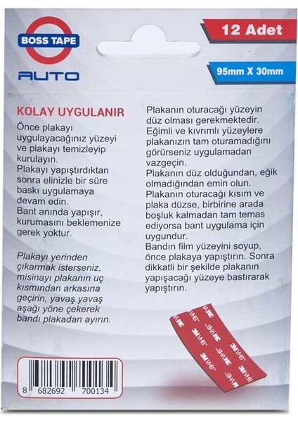 Plaka Yapıştırma Bandı 95X30 10 Adet modelleri
