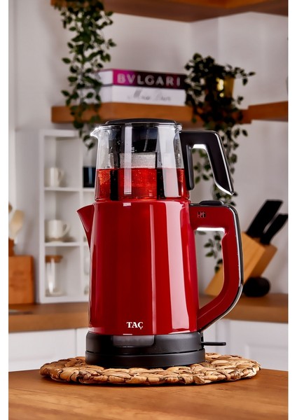 Ilkdem Cam Demlikli Çay Makinesi Kırmızı fiyatları