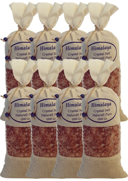 Himalaya Tuzu Bez Torbada İri Taneli Pembe Renk 8 x 1 kg