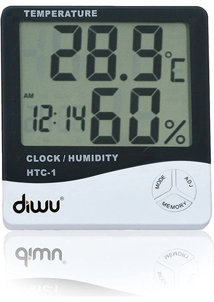 Diwu Htc-1 Saatli Nem Ölçer ve Termometre