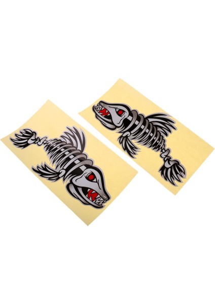2'li Balık Iskelet Çıkartması Sticker (Yurt Dışından)