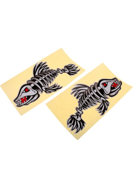 2'li Balık Iskelet Çıkartması Sticker (Yurt Dışından)