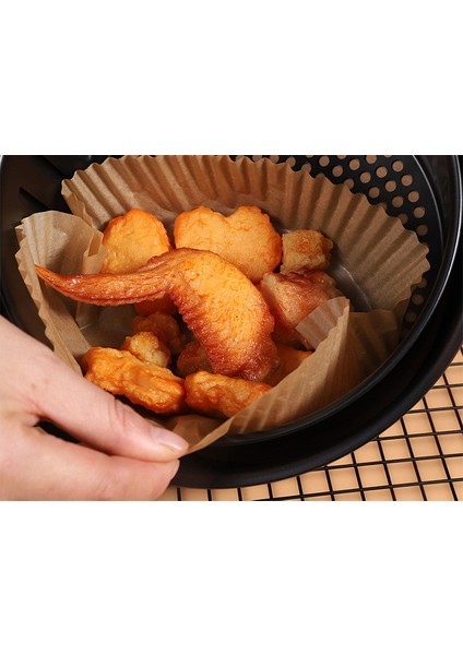 100 Adet Yui / Xiaomi / Philips / Kumtel Uyumlu Tek Kullanımlık Yapışmaz Fritöz Pişirme Kağıdı - Kahverengi (Yurt Dışından)