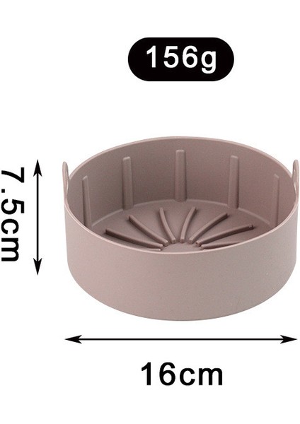 Yui / Xiaomi / Philips / Kumtel Uyumlu 16cm Silikon Air Fryer Kabı - Kahverengi (Yurt Dışından)