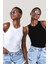 Kadın Halter Yaka Fitilli 2'li Paket Crop Bluz 1