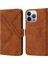 Geometrik Çizgi Pu Kılıfı Foriphone 13 Pro Brown (Yurt Dışından) 4