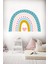 Çocuk Odası Duvar Sticker - Iskandinav Stil Kalpli Gökkuşağı Gökkuşağı 1