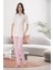 Pembe Önden Düğmeli Kısa Kol Kadın Pijama Takımı 1