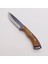 El Yapımı Bushcraft Kamp Bıçağı Kök Ceviz Kabze Paslanmaz Av Bıçağı Deri Kılıflı 1