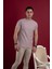 Slimfit Kendinden Desenli Erkek Penye T-Shirt 1