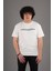 Sıfır Yaka Baskılı Pamuklu Erkek Penye T-Shirt 3