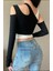 Iki Parça Asimetrik Likralı Crop Top 2