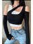 Iki Parça Asimetrik Likralı Crop Top 3