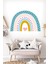 Çocuk Odası Duvar Sticker - Iskandinav Stil Kalpli Gökkuşağı Gökkuşağı 4