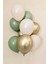 Krom Gold Küf Yeşili ve Pastel Beyaz Renk Balon ( 3 Er Adet ) 1
