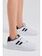 Unisex Beyaz Siyah Yanı Çizgili Bağcıklı Rahat Kalıp Sneaker 3