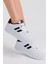 Unisex Beyaz Siyah Yanı Çizgili Bağcıklı Rahat Kalıp Sneaker 1