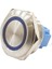 28B-P1-E 28MM Düz Yaylı Işıklı Metal Buton - Mavi 1