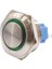 28B-G1-E 28MM Çıkık Yaylı Işıklı Metal Buton - Yeşil 1