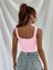 Kadın Pembe Askılı Crop Top Bluz 4