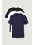 Metalıc Erkek Çok Renkli T- Shirt Regular Fit Rahat Kesim Bisiklet Yaka 3'lü Basic Tişört Paketi 1