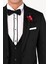Erkek Siyah Yelekli Kırlangıç Yaka Slim Fit Damatlık 3