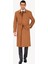 Erkek Camel Regular Fit Kaşmir Uzun Kuşaklı Palto 1