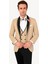Erkek Bej Slim Fit Şal Yaka Yelekli Damatlık 2