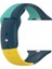 Apple Watch Seri 1 2 3 42 mm Için Small Beden(S Sıze) Üç Renkli Silikon Kordon Lacivert-Yeşil-Sarı 1