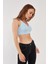 Açık Mavi %100 Pamuk Basic Crop Top 3