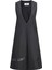 Jxmaia V-Neck Hype Dress Ln V Yaka Düz Siyah Kadın Midi Elbise 5