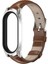 Xiaomi Mi Band 7/7 Nfc Yağ Kahverengi Gümüş Için Üst Kat Cowhide Watch Band 3