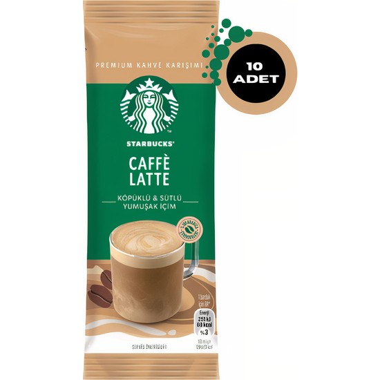Starbucks Caffe Latte Granül Kahve 10'lu Paket x 14 gr