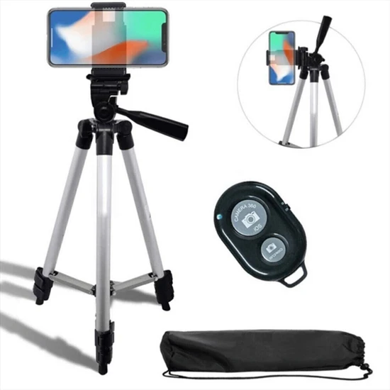 PSGT Profesyonel Fotoğraf Video Çekimi Bluetooth Kumandalı 106 cm Tripot Telefon Tutucu Yotuber Facetime PSGT Profesyonel Fotoğraf Video Çekimi Bluetooth Kumandalı 106 cm Tripot Telefon Tutucu Yotuber Facetime