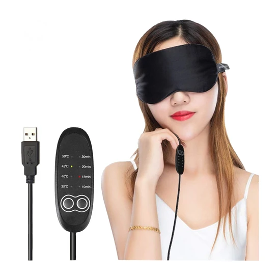 Sanlindou USB Isıtma Buhar Göz Maskesi Göz Demeği Anti Koyu Daire Yama Göz Masaj Yorgunluk Kabartma Uyku Göz Maskesi Göz Bakım Aracı | Ev Kullanımı Güzellik Cihazları