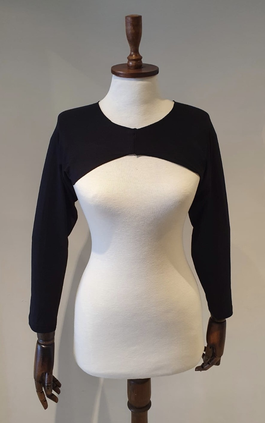 Moda Canel Tesettür Içe Giyilen Siyah Uzun Kol Bolero MCBLR002 görsel 2
