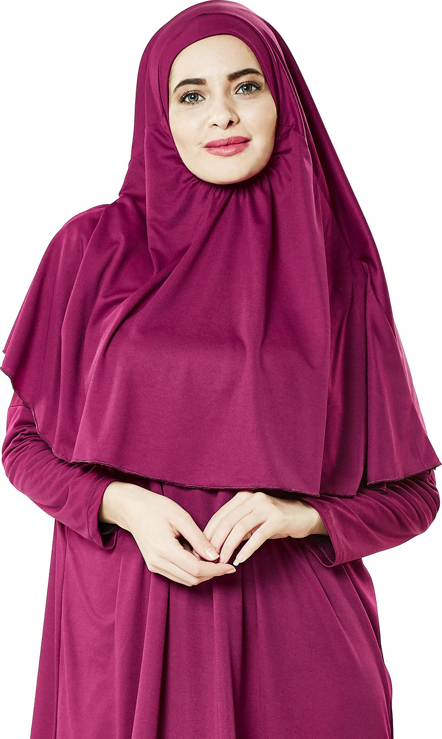 İhvan Tek Parça Namaz Elbisesi - Fuşya - 5015 görsel 5