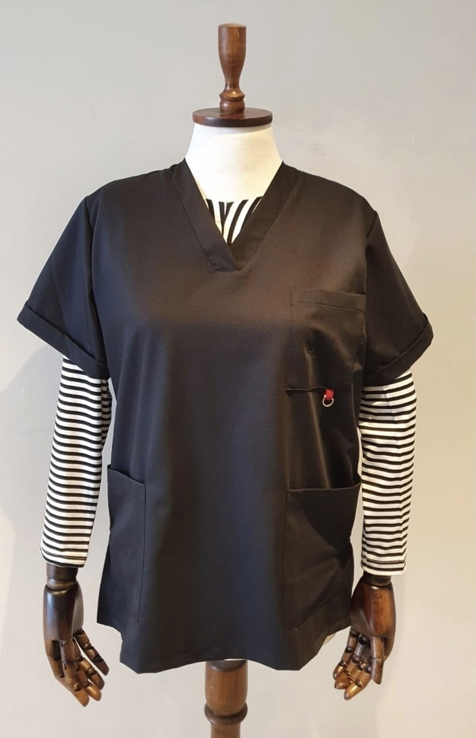 Moda Canel Tesettür Içe Giyilen Lacivert Beyaz Çizgili Uzun Kol Bolero MCBLR004 görsel 2