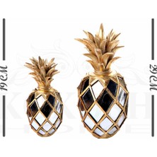 Polyester 2 ' Li Aynalı Dekoratif Ananas Gold