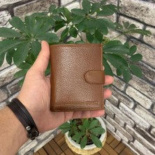 Guard Hakiki Deri Erkek Taba Çok Bölmeli Patlı Dikey Cüzdan