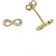 Glorria Altın Taşlı Sonsuzluk Küpe