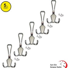 OKÇU KARDEŞLER YAPI MARKET Portmanto Askı Mali Modeli Krom Vestiyer Askısı (5 Adet) + Vida