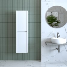 Banos Banyo Roomart Bd2 Ayaksız 2 Kapaklı Mat Beyaz 130 x 35 cm Banyo Boy Dolabı