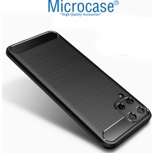 Microcase Samsung Galaxy M32 Brushed Carbon Fiber Silikon Kılıf - Siyah