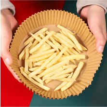 Lyle 100 Adet Yui / Xiaomi / Philips / Kumtel Uyumlu Tek Kullanımlık Yapışmaz Fritöz Pişirme Kağıdı - Kahverengi (Yurt Dışından)